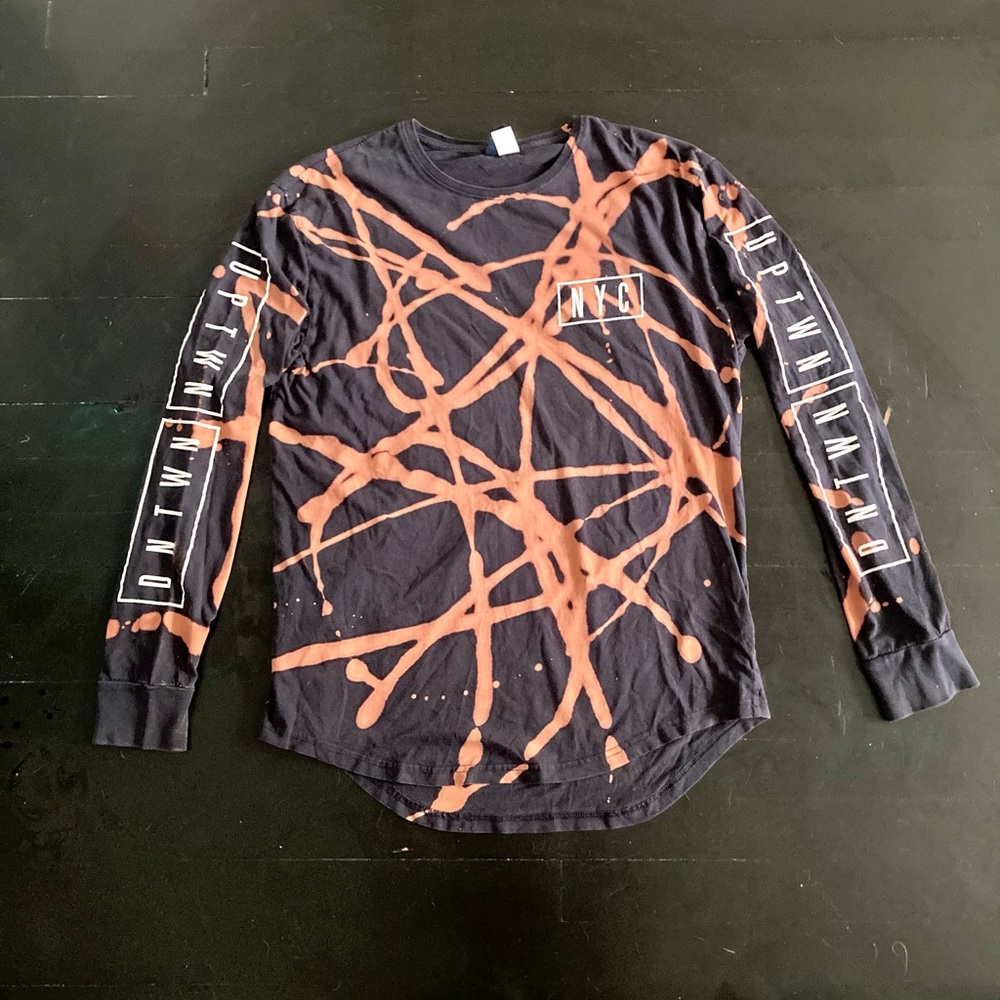 Custom Bleached NYC Long-Sleeve Tee